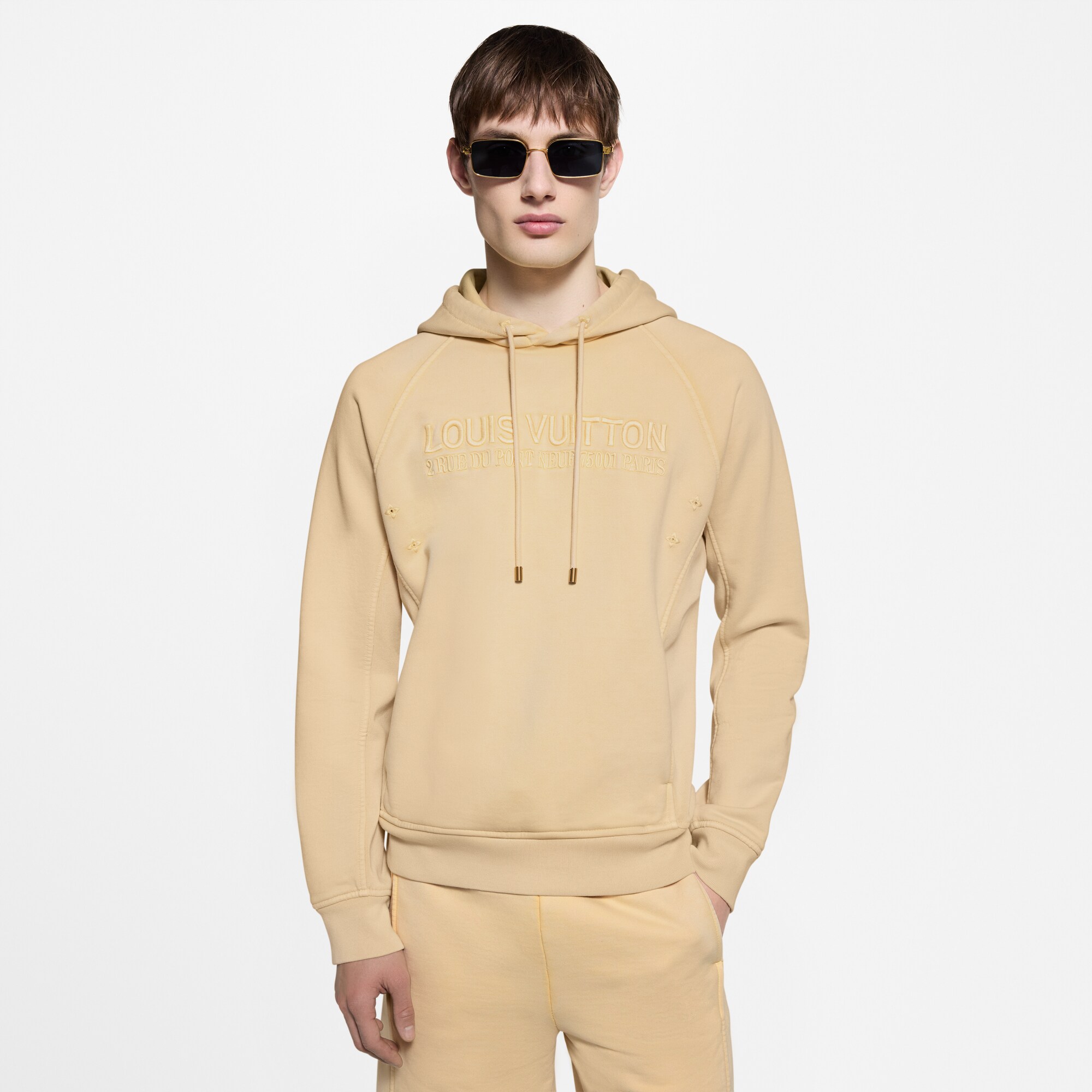  Prêt-à-Porter Maille et Sweatshirts Sweat à capuche délavé avec détails côtelés | Louis Vuitton ® (Zoom produit)