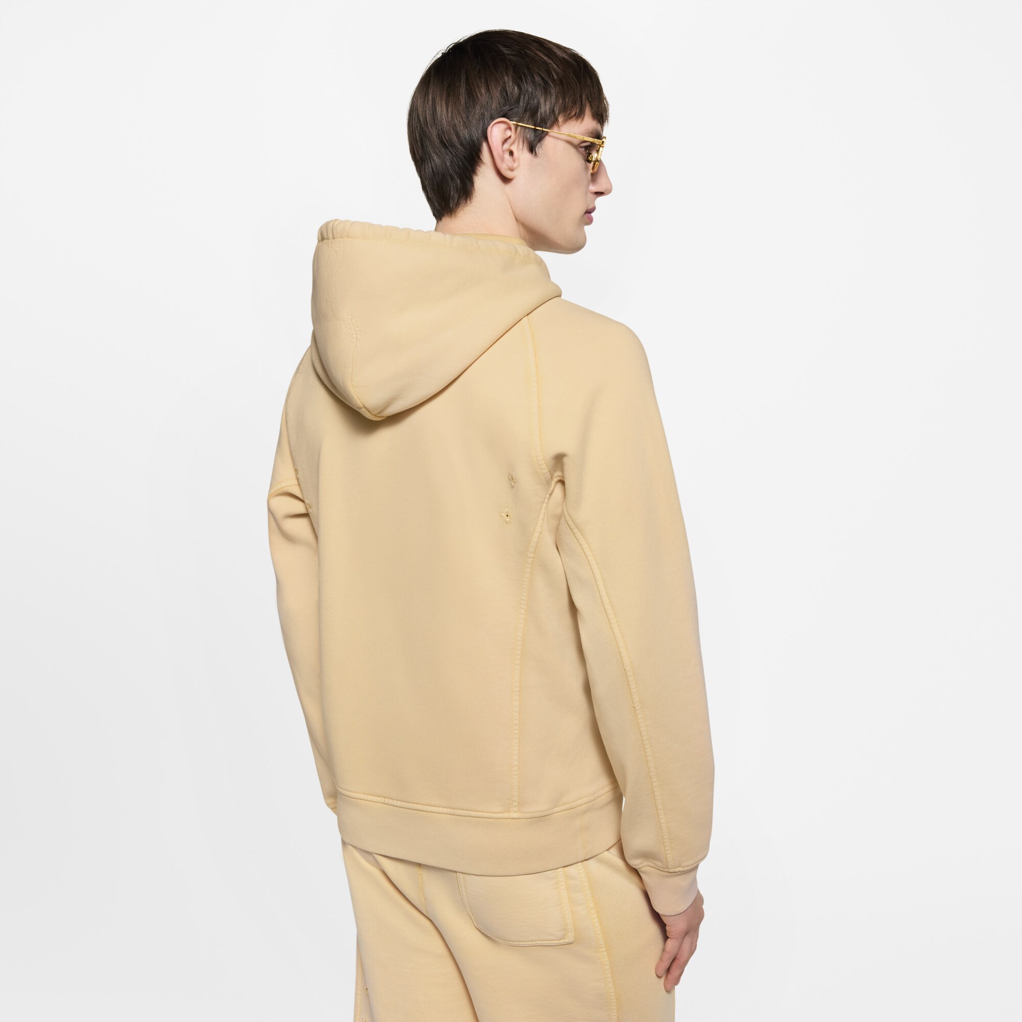  Prêt-à-Porter Maille et Sweatshirts Sweat à capuche délavé avec détails côtelés | Louis Vuitton ® (Zoom produit)