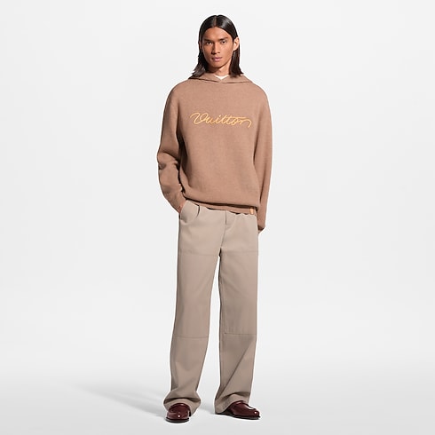 Prêt-à-Porter Maille et Sweatshirts Sweat à capuche en cachemire avec détails en cuir naturel | Louis Vuitton ® (Zoom produit)