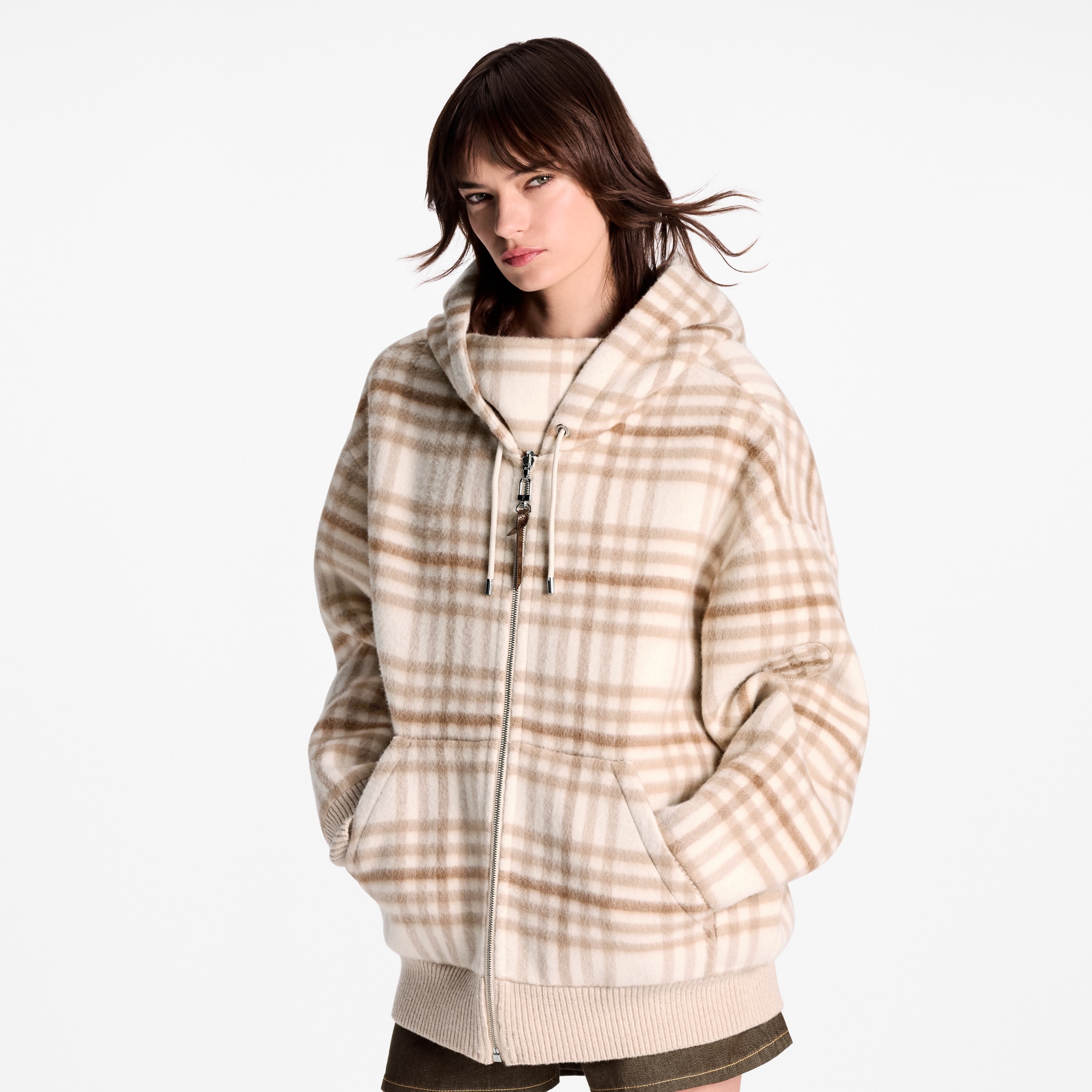  Prêt-à-Porter Manteaux et Vestes Sweat à capuche réversible en plaid | Louis Vuitton ® (Zoom produit)