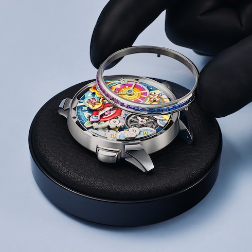 All Watches } Tambour Arty Automata, Automatic, 42mm, White Gold | Louis Vuitton ®