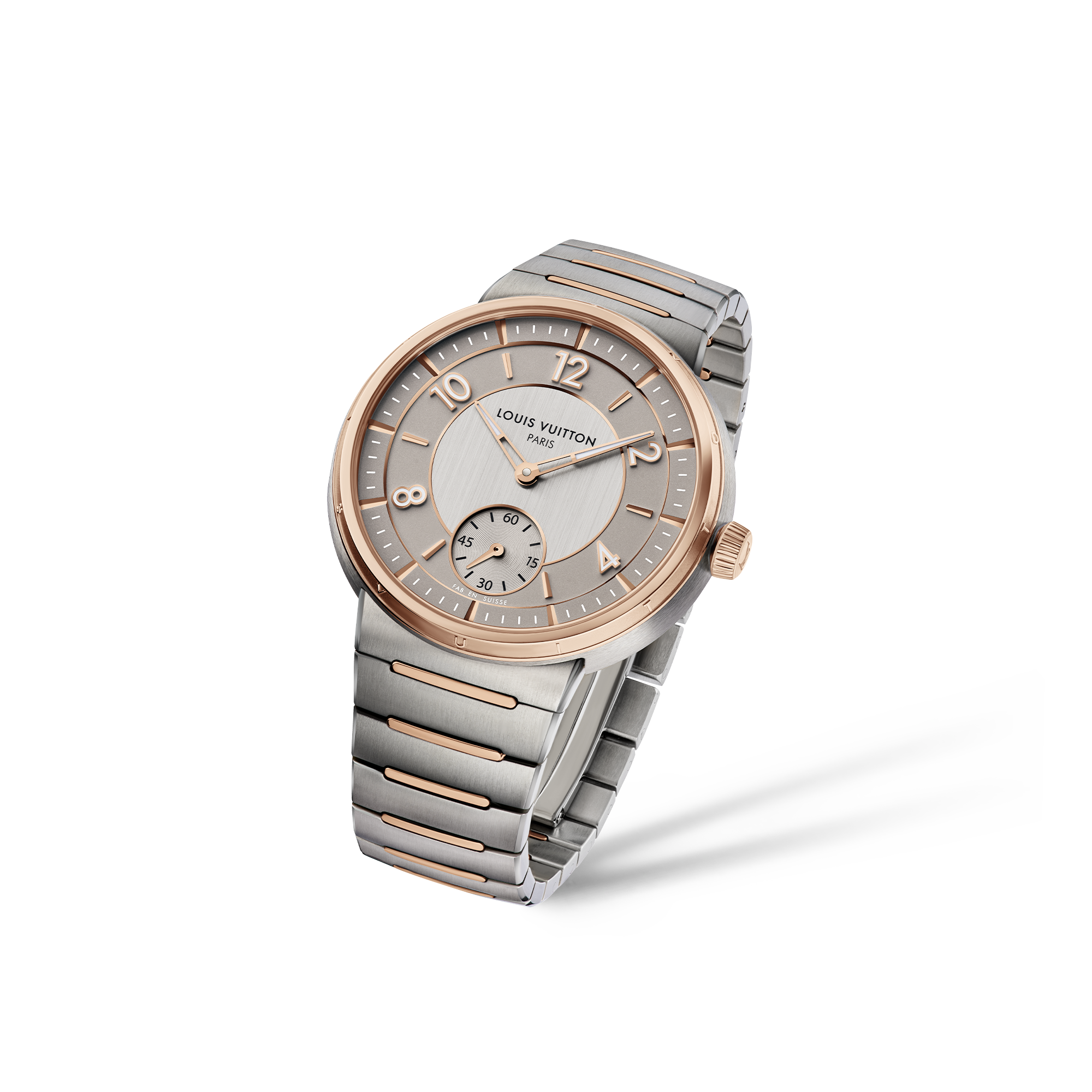  All Watches } Tambour, Automatic, 40mm, Steel and Rose Gold | Louis Vuitton ® (Product zoom)