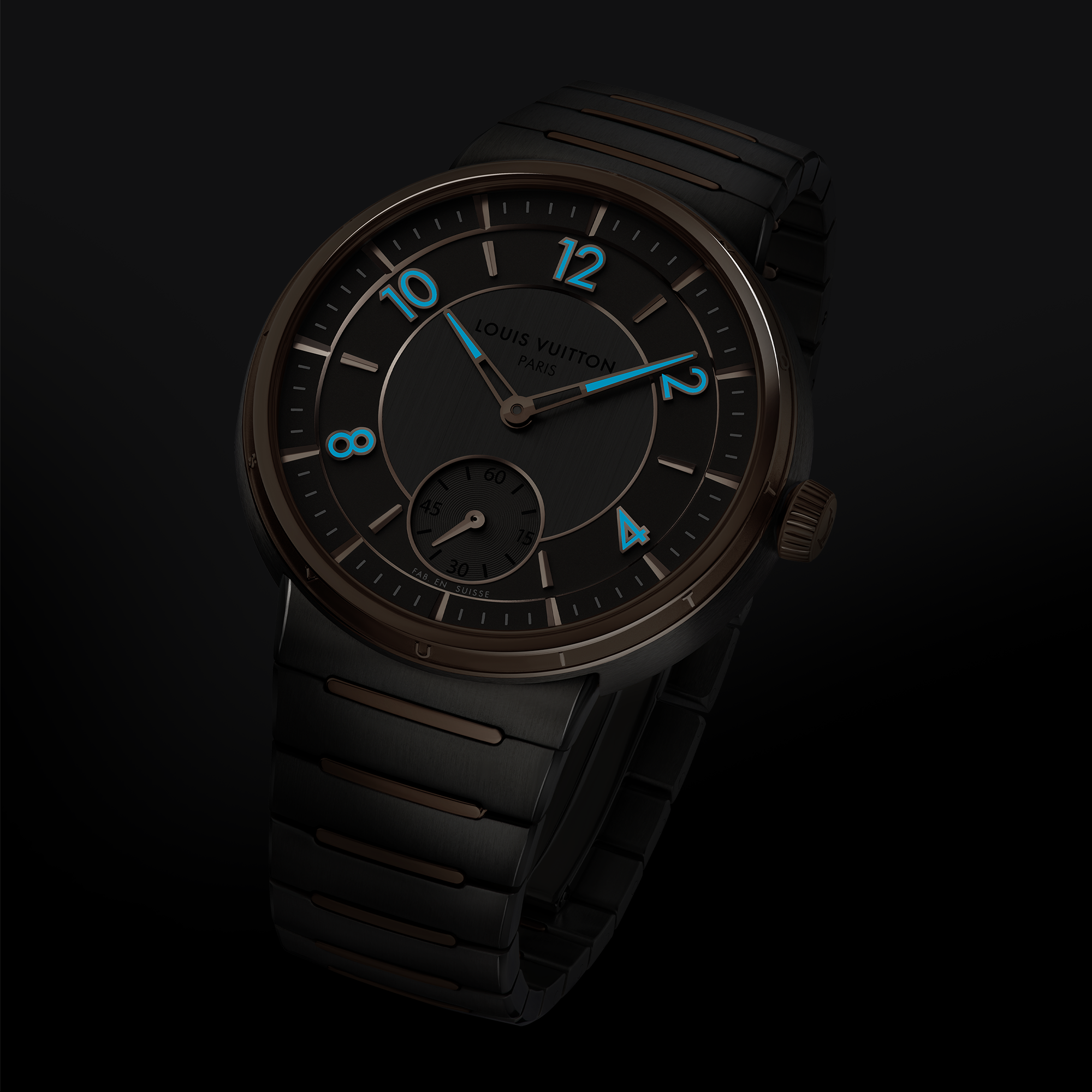  All Watches } Tambour, Automatic, 40mm, Steel and Rose Gold | Louis Vuitton ® (Product zoom)