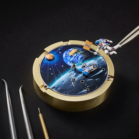 All Watches } Tambour Galactique, Manual, 46.7mm, Titanium and White Gold | Louis Vuitton ®