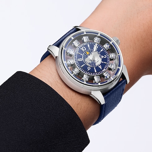 All Watches } Tambour Spin Time Air Antipode, Automatic, 42.5mm, White gold | Louis Vuitton ® (Product zoom)
