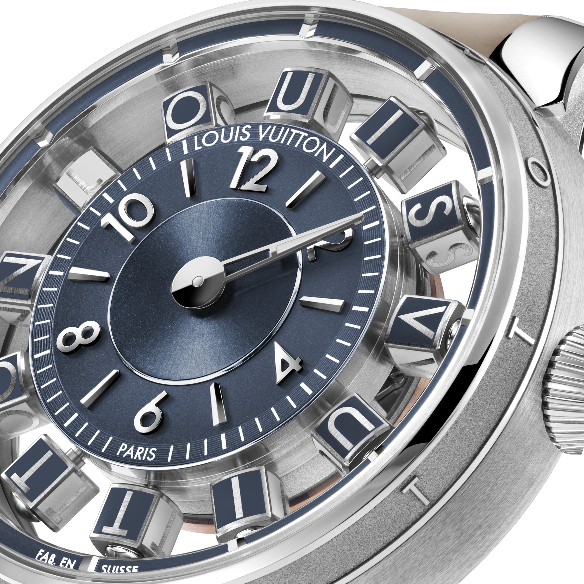  All Watches } Tambour Taiko Spin Time Air, Automatic, 42.5mm, White gold | Louis Vuitton ® (Product zoom)