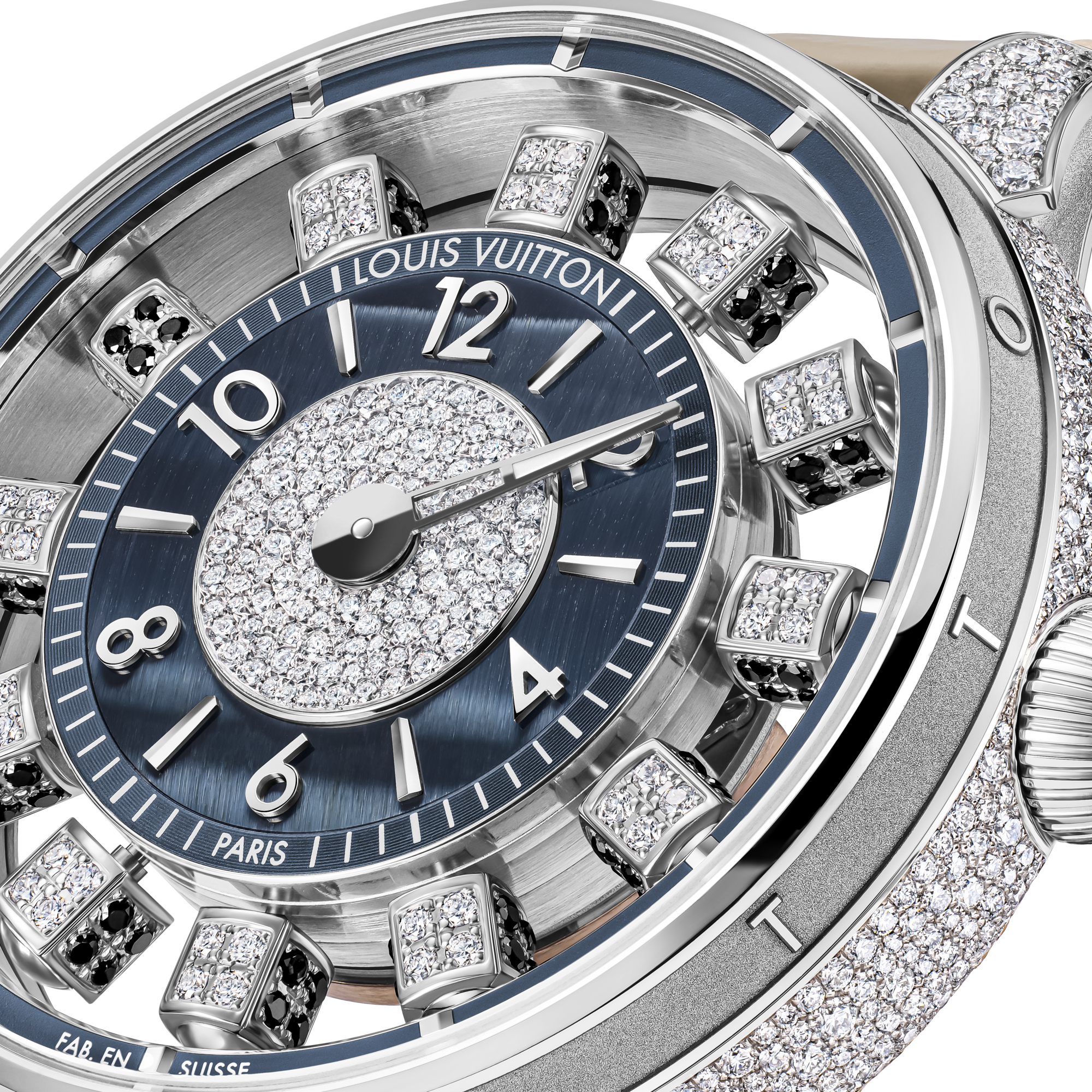  All Watches } Tambour Taiko Spin Time Air, Automatic, 42.5mm, White gold, Hawk