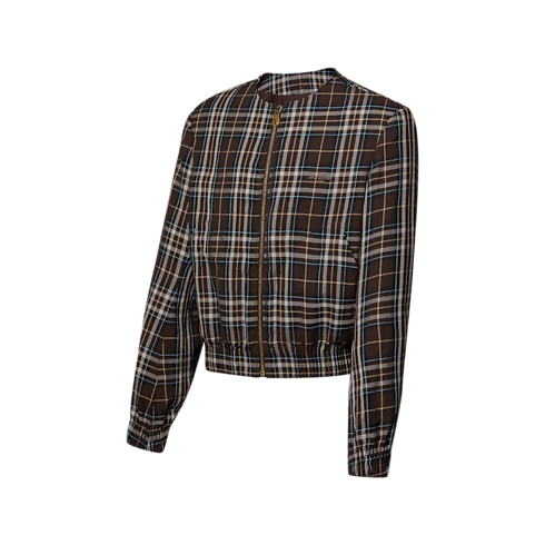Ready-to-Wear Coats and Outerwear Tartan Collarless Blouson | Louis Vuitton ® (Product zoom)