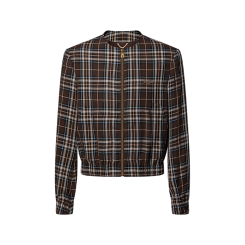 Ready-to-Wear Coats and Outerwear Tartan Collarless Blouson | Louis Vuitton ® (Product zoom)