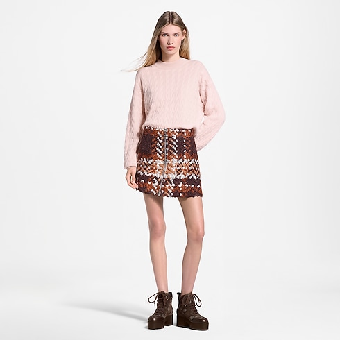 Ready-to-Wear New In Ready-to-Wear Tartan Tweed Mini Skirt | Louis Vuitton ® (Product zoom)