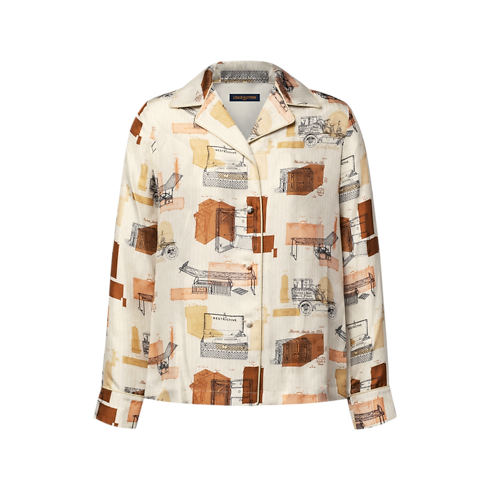 Ready-to-Wear Tops and Shirts Trunk Print Pajama Shirt | Louis Vuitton ® (Product zoom)