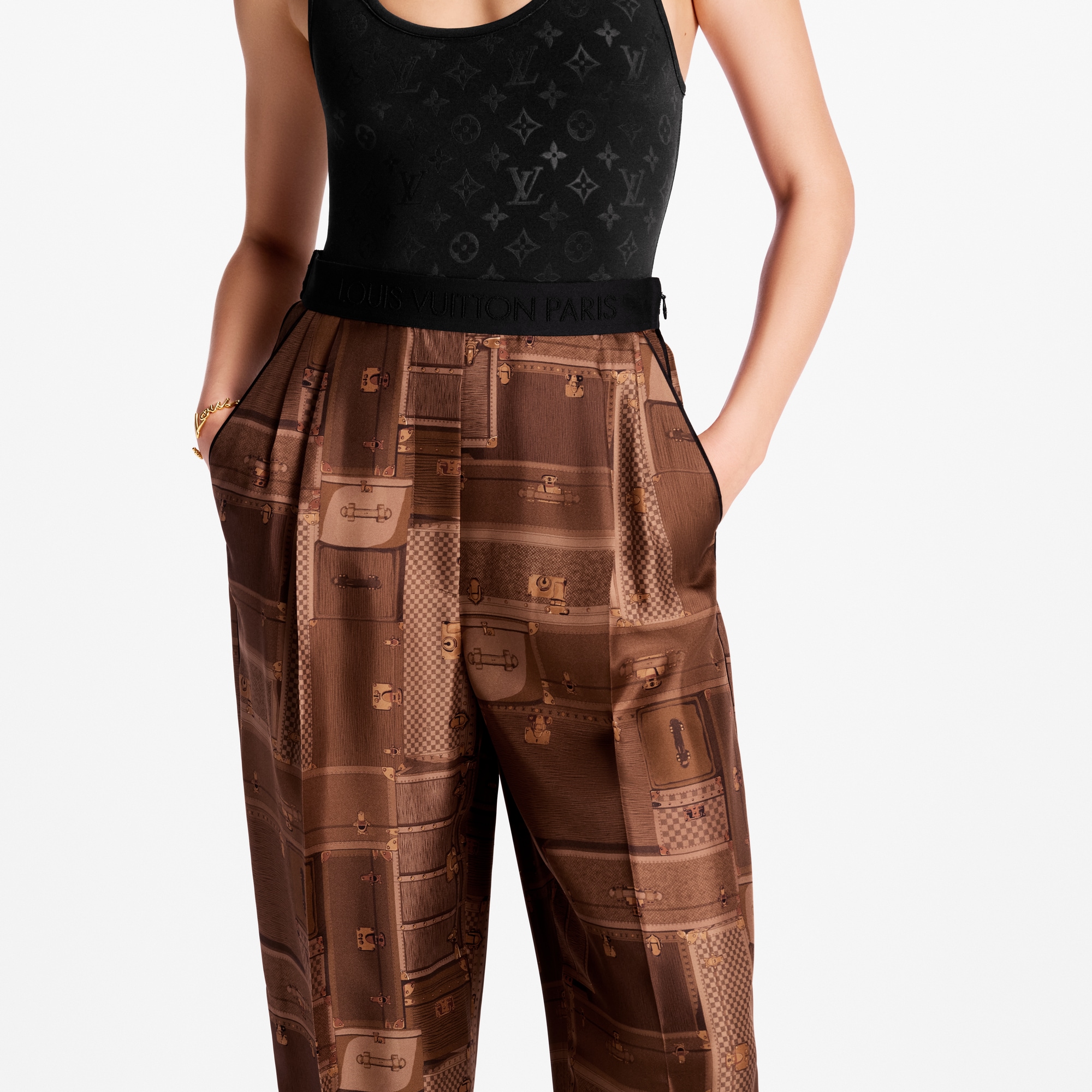  Ready-to-Wear Pants Trunk Print Wide-Leg Pants | Louis Vuitton ® (Product zoom)