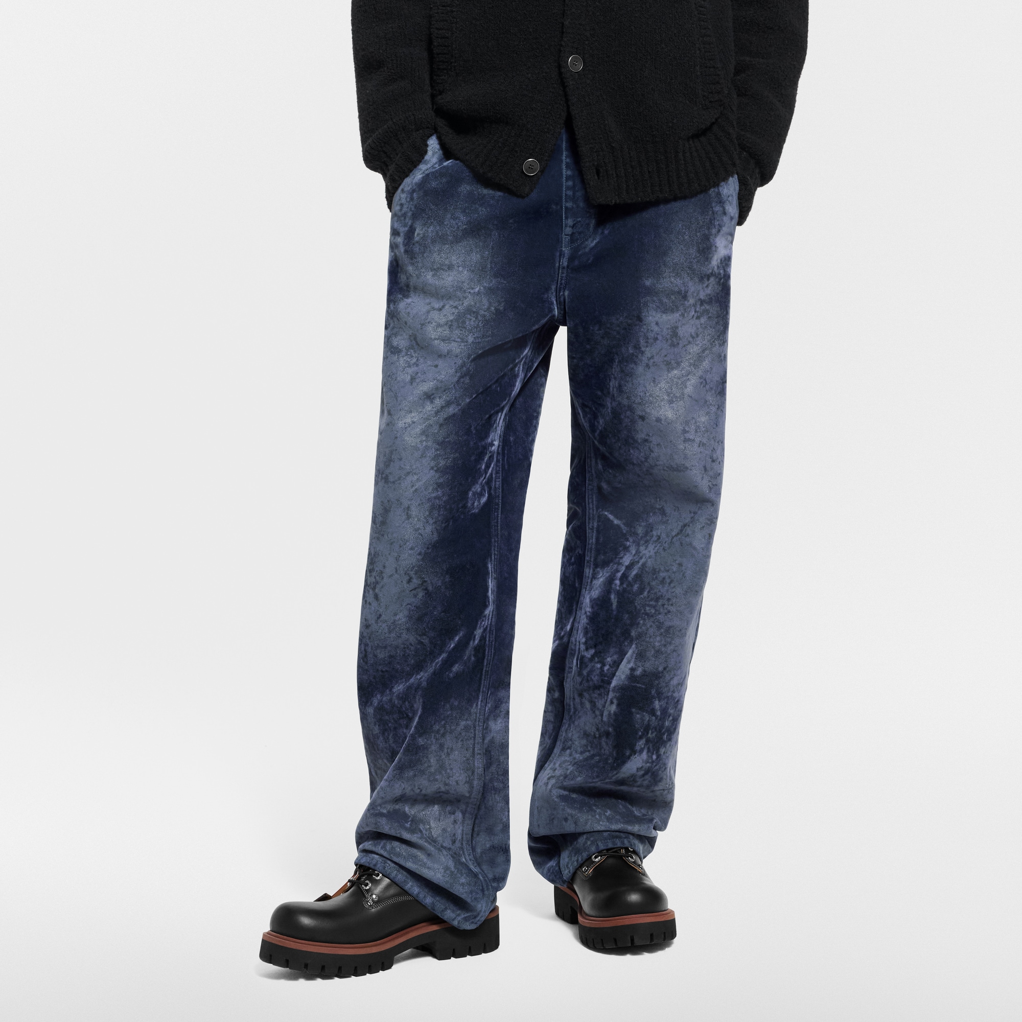  Ready-to-Wear Denim Velvet Denim Pants With Monogram Details | Louis Vuitton ® (Product zoom)