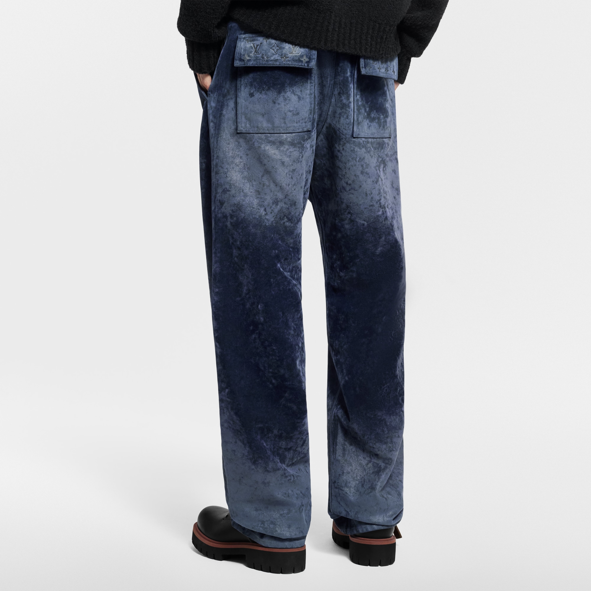  Ready-to-Wear Denim Velvet Denim Pants With Monogram Details | Louis Vuitton ® (Product zoom)