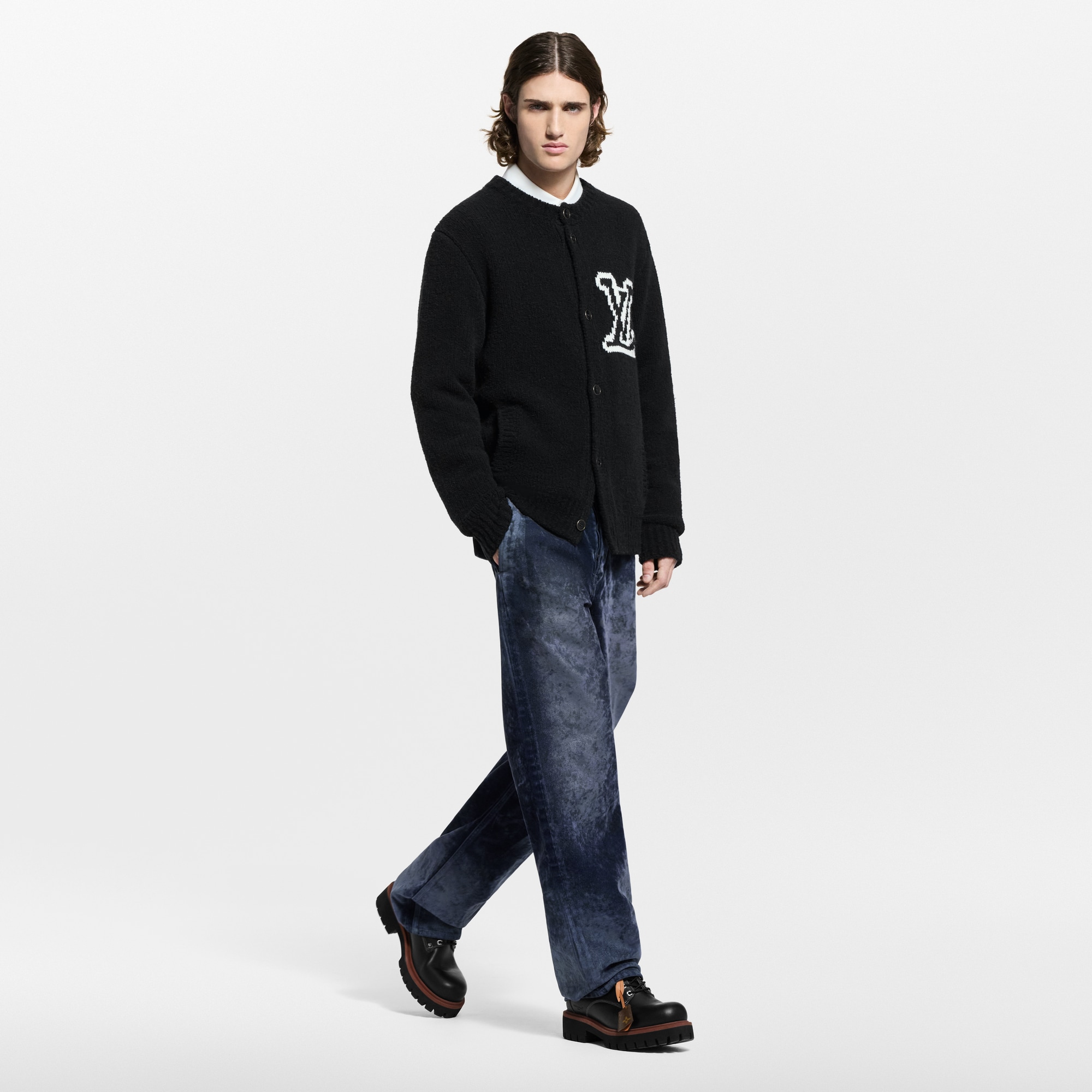  Ready-to-Wear Denim Velvet Denim Pants With Monogram Details | Louis Vuitton ® (Product zoom)
