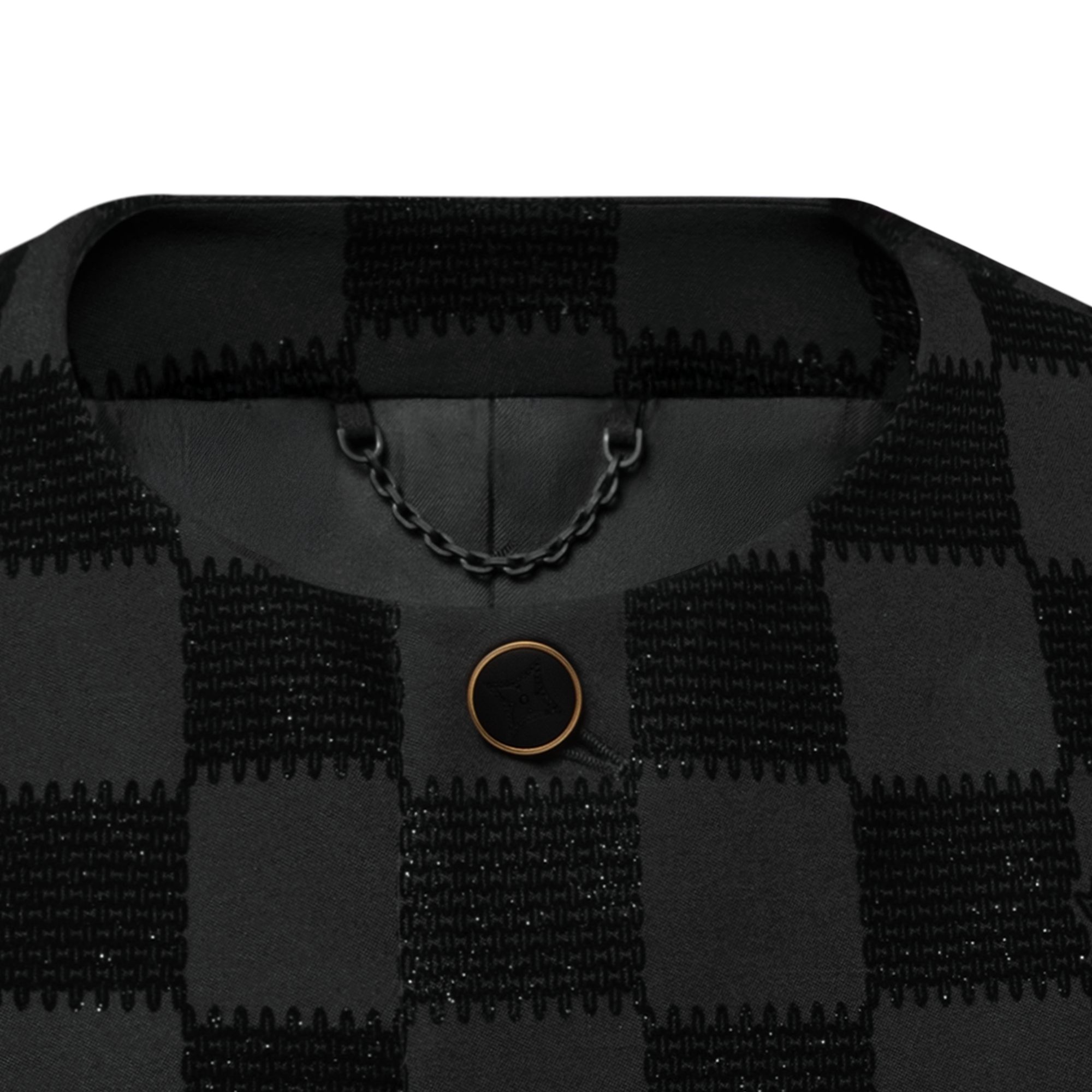  Prêt-à-Porter Blazers et Vestes Veste chic sans col à Damier floqué | Louis Vuitton ® (Zoom produit)