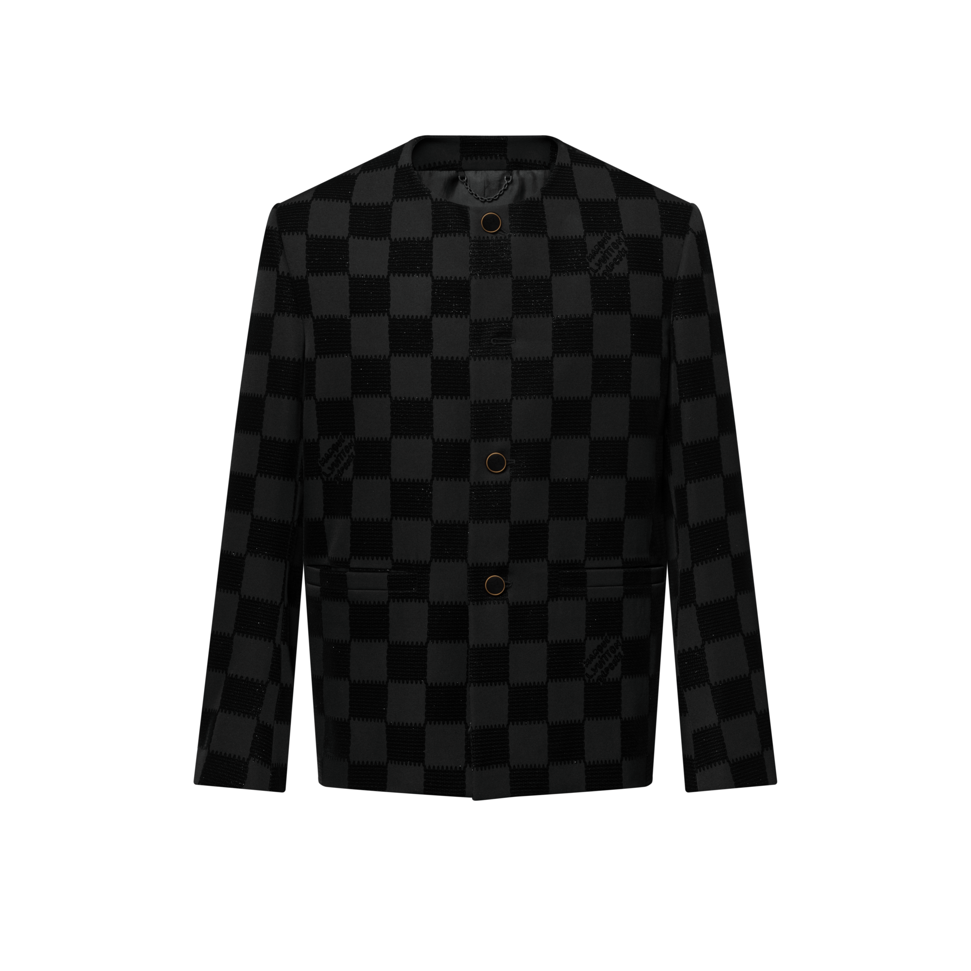  Prêt-à-Porter Blazers et Vestes Veste chic sans col à Damier floqué | Louis Vuitton ® (Zoom produit)