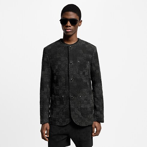 Prêt-à-Porter Blazers et Vestes Veste chic sans col en denim bouclette | Louis Vuitton ® (Zoom produit)