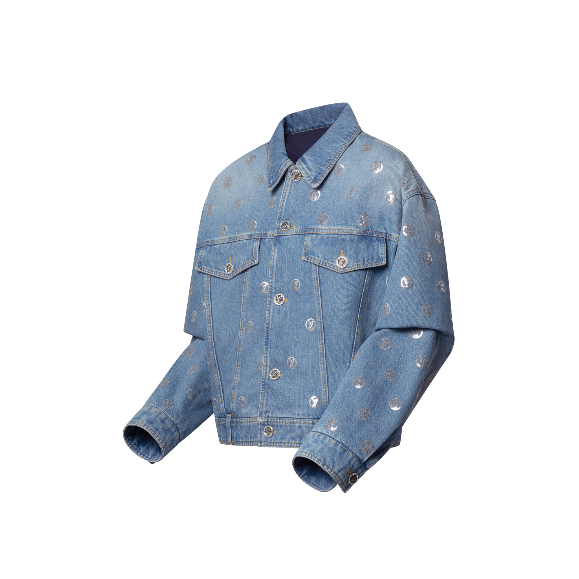  Prêt-à-Porter Manteaux et Vestes Veste en denim à signatures en sequins | Louis Vuitton ® (Zoom produit)