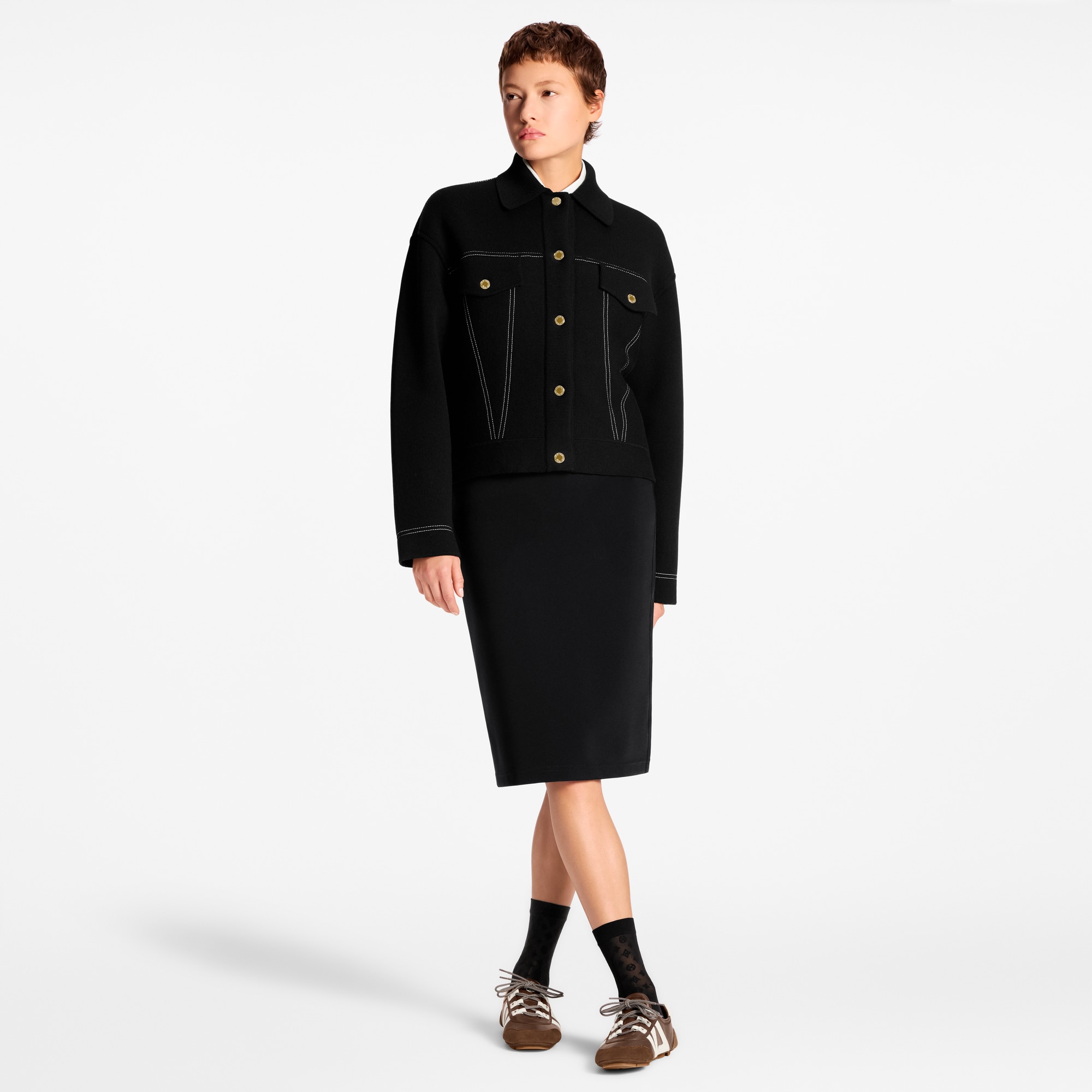  Prêt-à-Porter Manteaux et Vestes Veste en maille à effet denim | Louis Vuitton ® (Zoom produit)