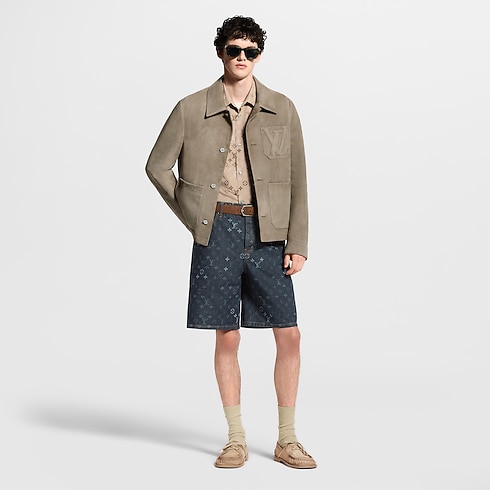 Prêt-à-Porter Manteaux et Blousons Veste workwear légère en cuir velours | Louis Vuitton ® (Zoom produit)