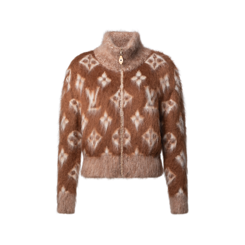 Prêt-à-Porter Maille Veste zippée Monogram en maille brossée | Louis Vuitton ® (Zoom produit)