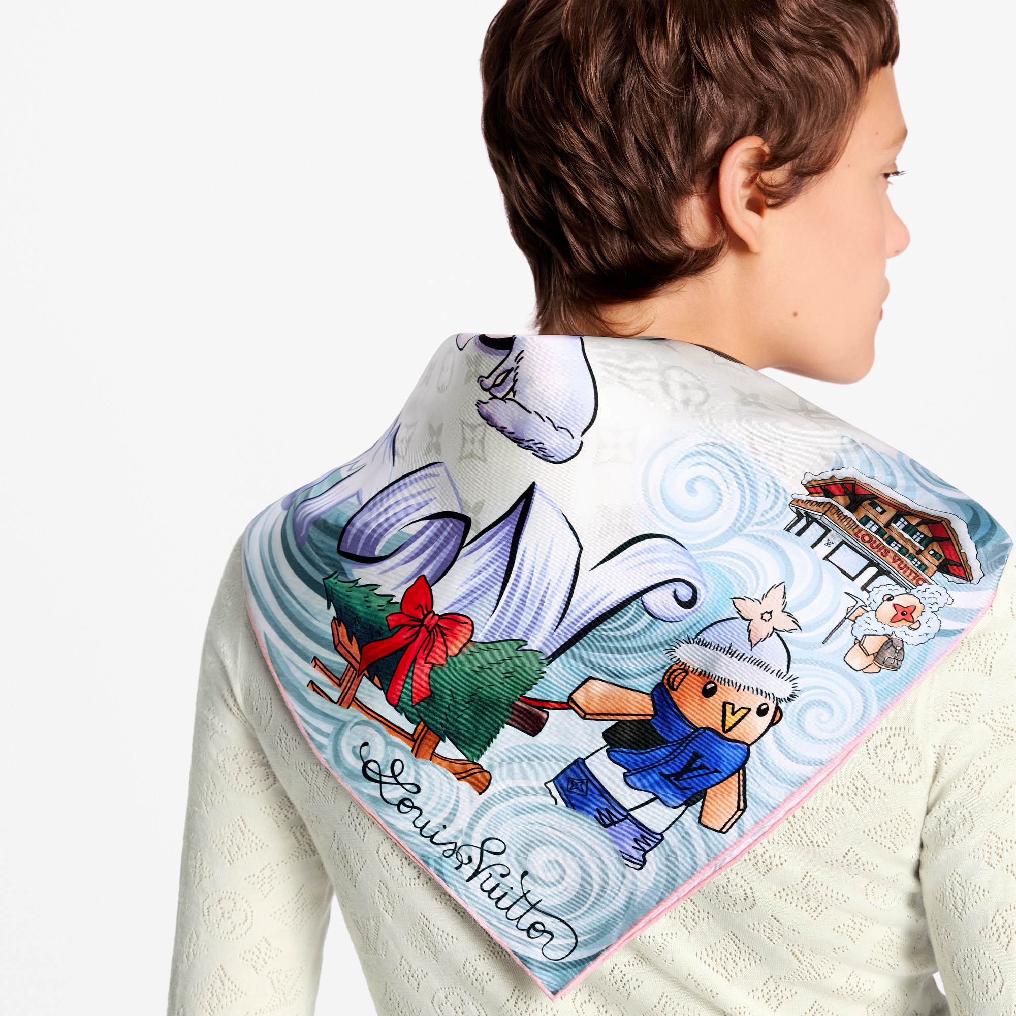 S00 Accessories Silk Squares and Bandeaus  Vivienne Winter Holiday Square 70 | Louis Vuitton ® (Product zoom)