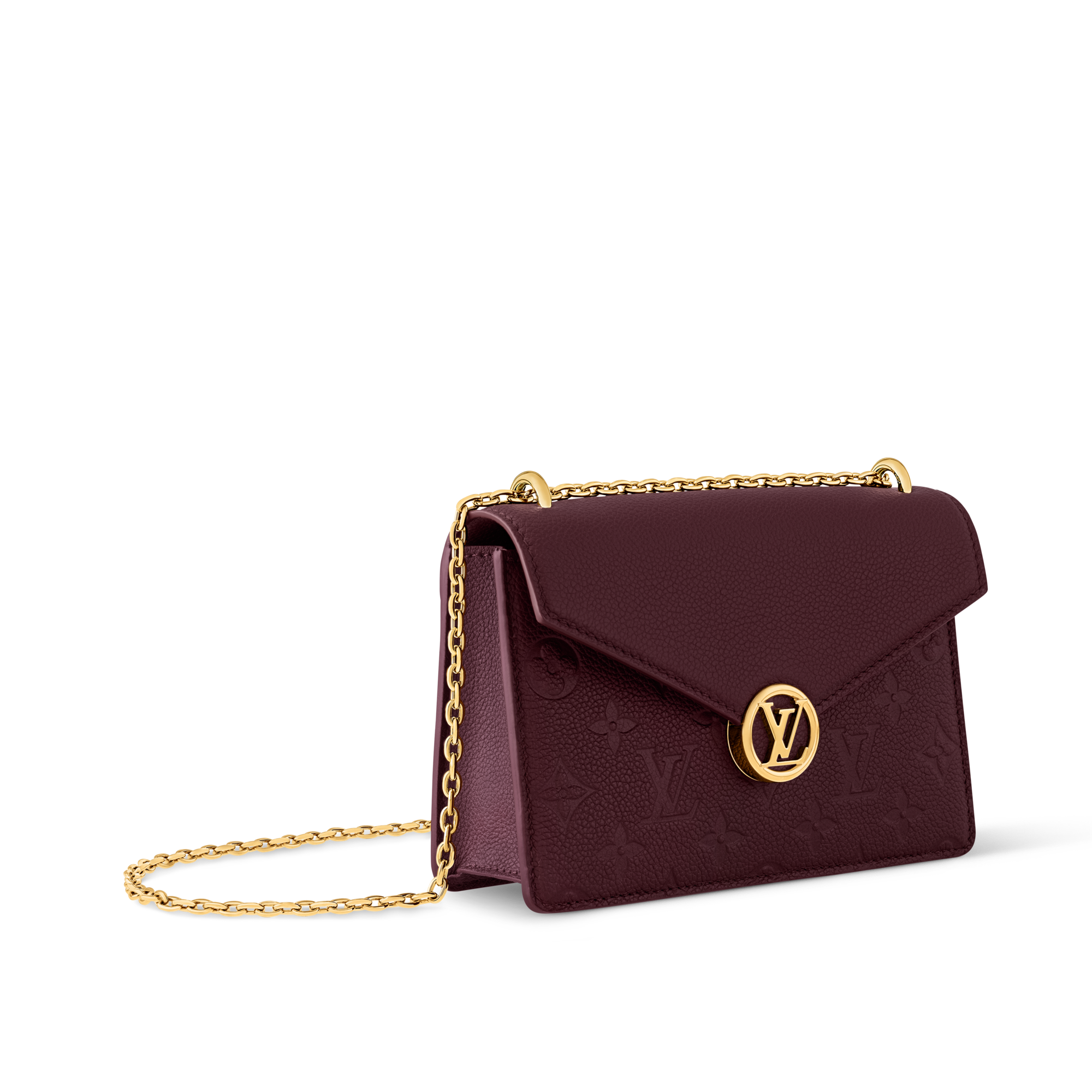 Monogram Empreinte Leather Small Leather Goods Wallets on Chain and Nano Bags Wallet On Chain Rosy | Louis Vuitton ® (Product zoom)