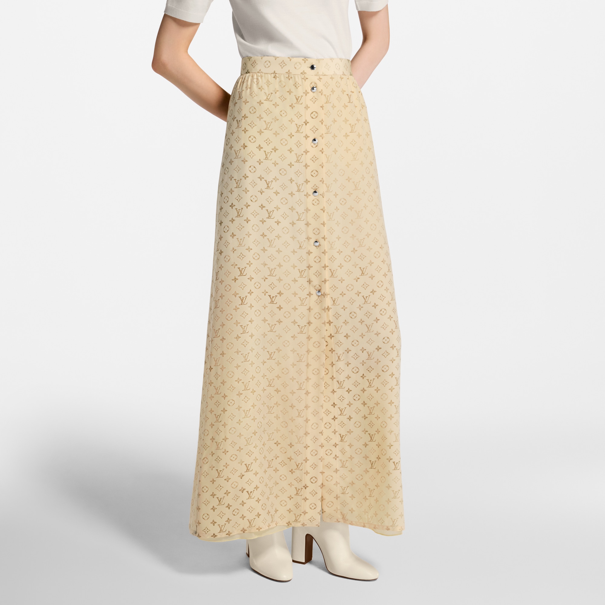 Ready-to-Wear Skirts and Shorts Washed Monogram Maxi Skirt | Louis Vuitton ® (Product zoom)