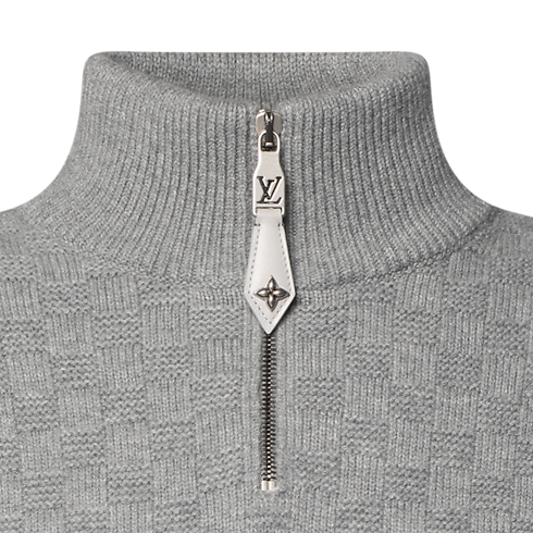 New In Men } Wool-Cashmere Half-Zip Pullover | Louis Vuitton ® (Product zoom)