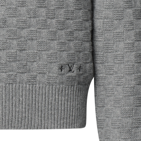 New In Men } Wool-Cashmere Half-Zip Pullover | Louis Vuitton ® (Product zoom)