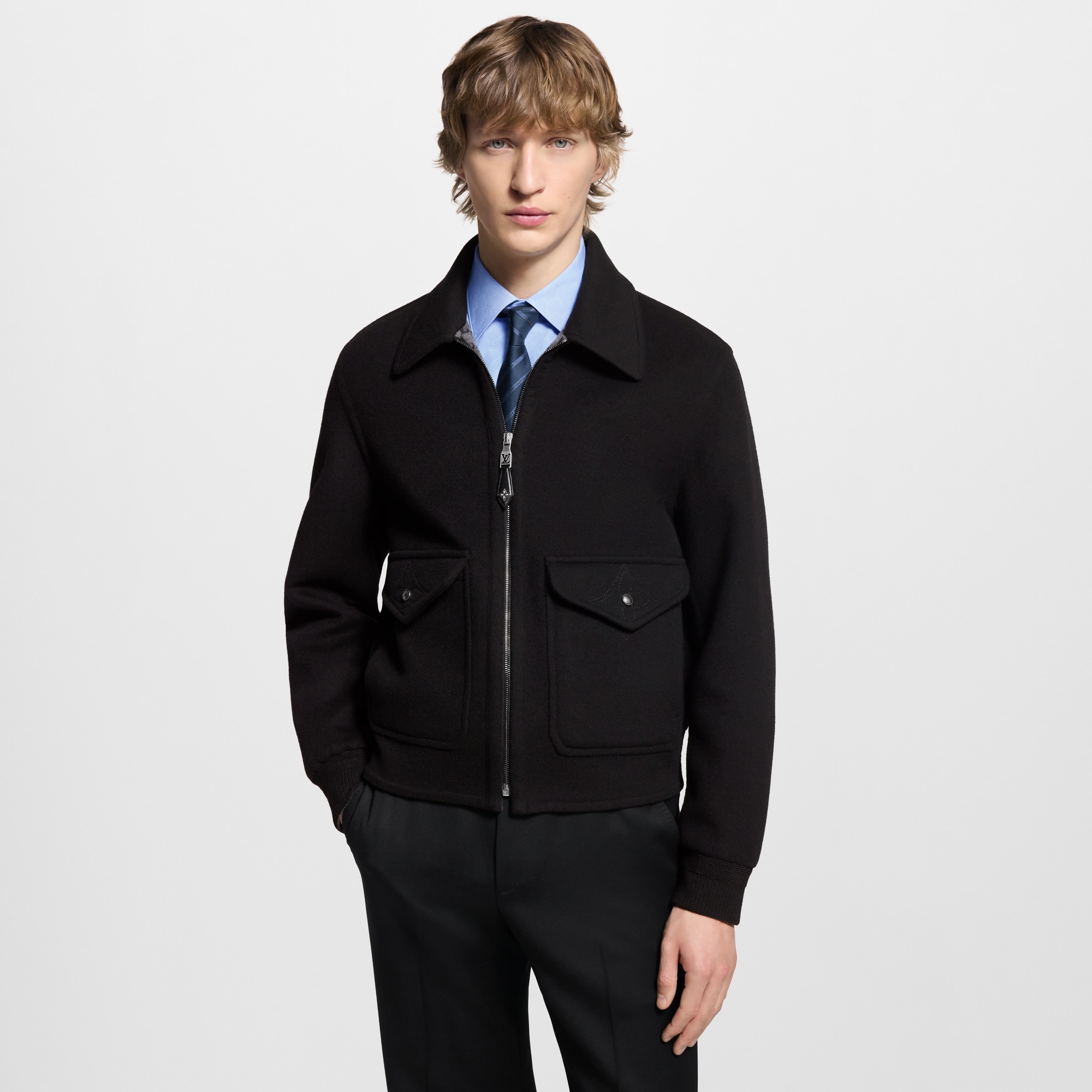  Ready-to-Wear Coats and Outerwear Wool-Silk Double Face Blouson | Louis Vuitton ® (Product zoom)