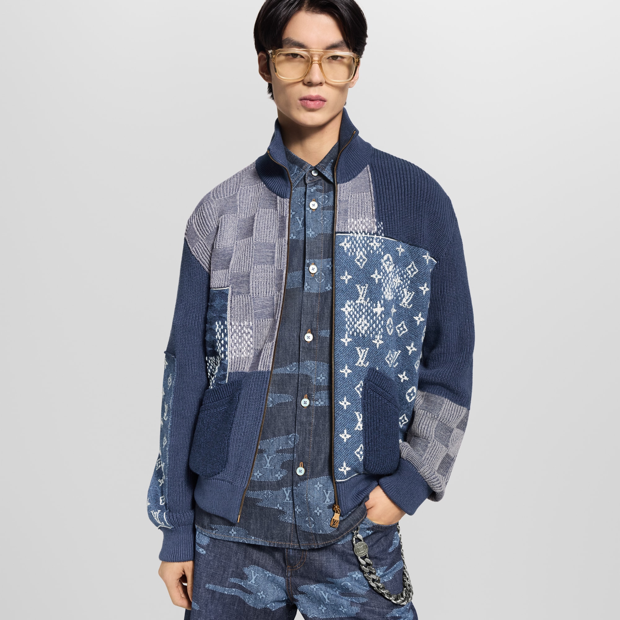  Ready-to-Wear All Ready-to-Wear Zip Up Patchwork Tracktop | Louis Vuitton ® (Product zoom)