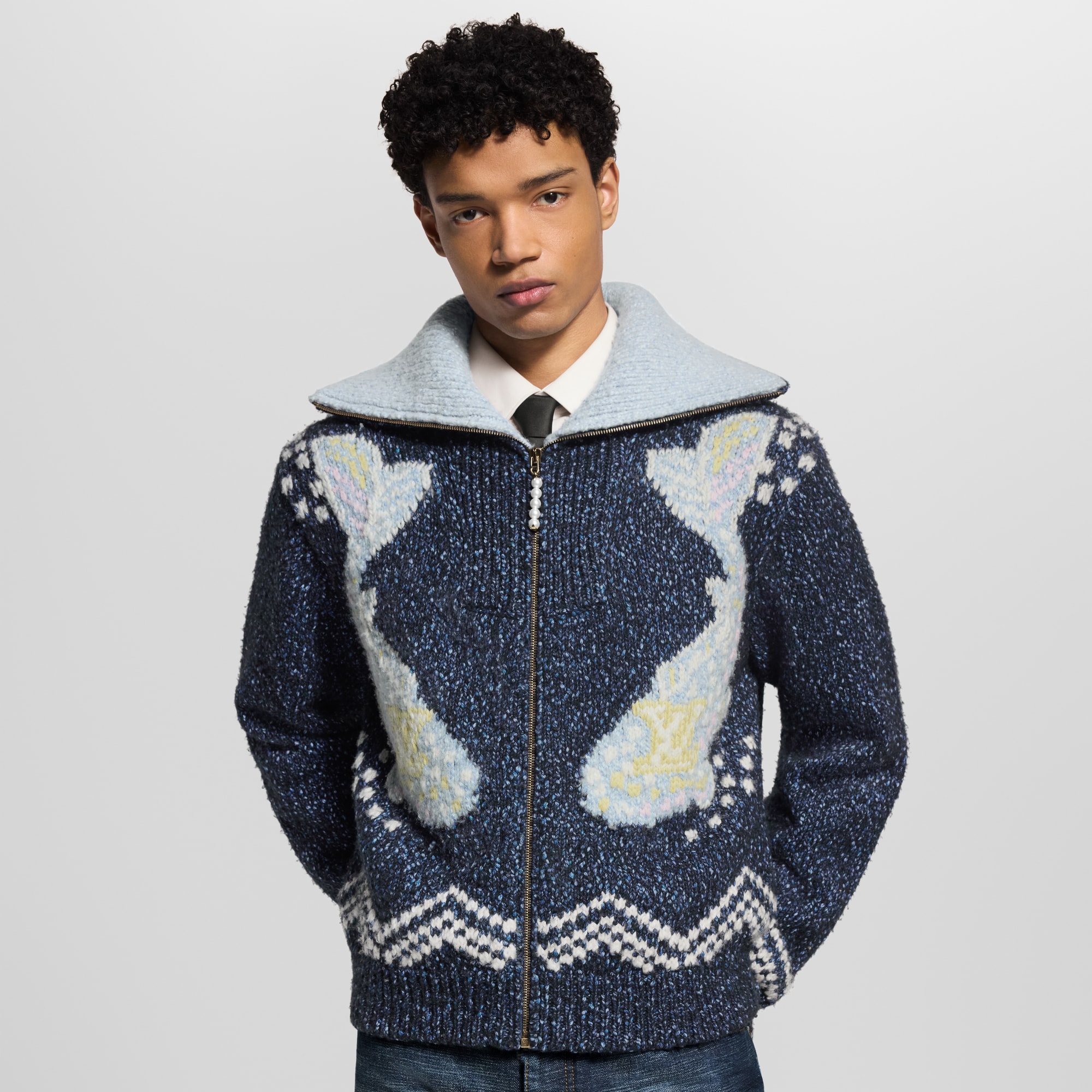  Ready-to-Wear All Ready-to-Wear Zippered Knitted Blouson | Louis Vuitton ® (Product zoom)