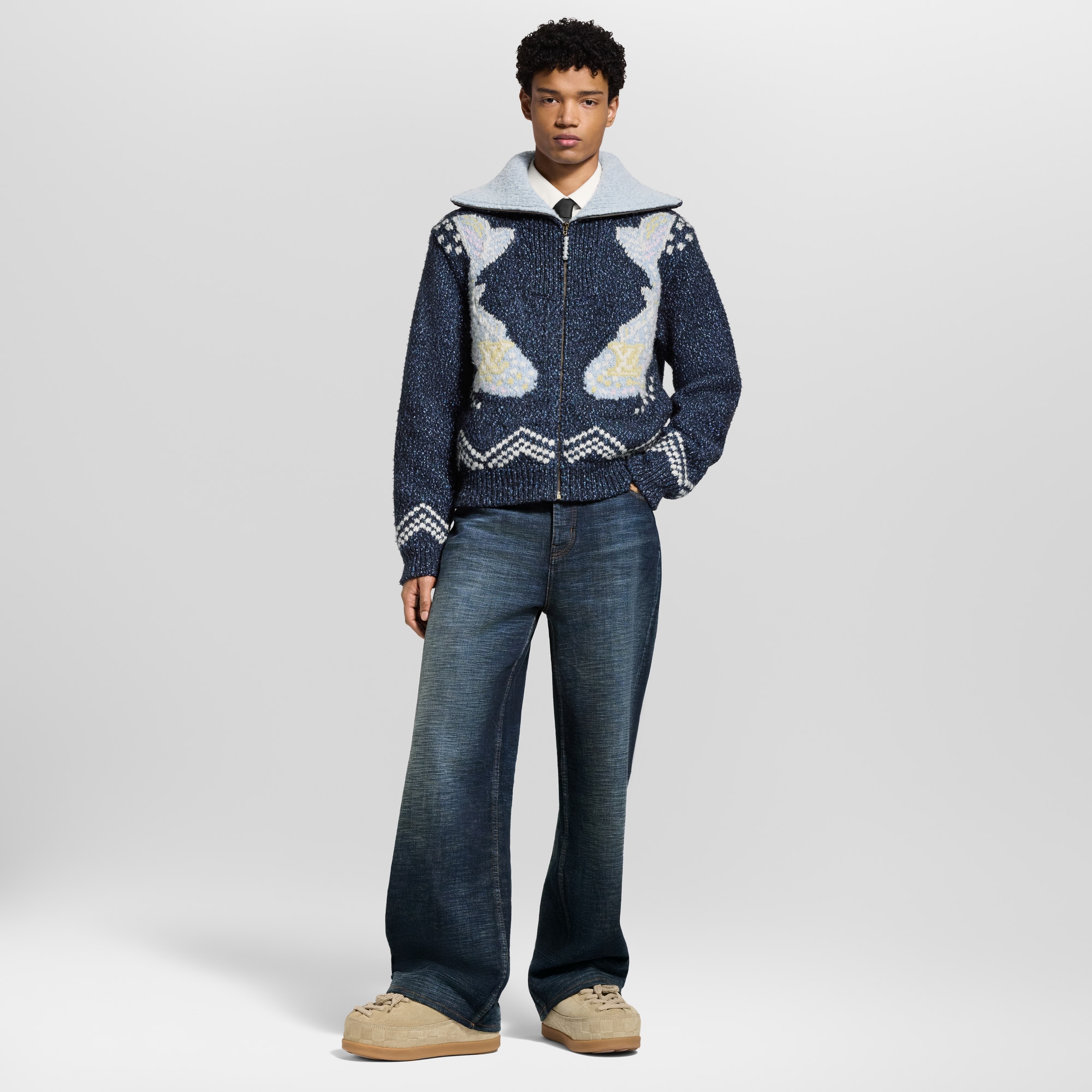  Ready-to-Wear All Ready-to-Wear Zippered Knitted Blouson | Louis Vuitton ® (Product zoom)